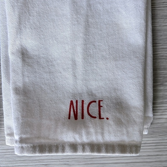 RAE DUNN naughty nice holiday cotton tea towels - Picture 2 of 16